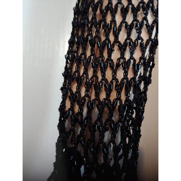 Black Crochet/Beaded Babydoll Y2k Top Dolce Cabo Rocker Metal Grunge Trash Goth - Picture 10 of 12